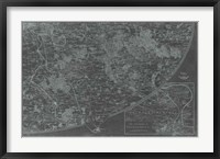 Framed Map of Paris Grid IV