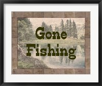 Framed Gone Fishing Lake Sign