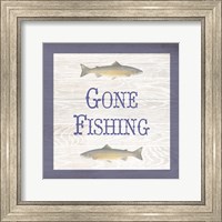 Framed Gone Fishing Salmon