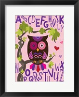 Framed Owl Set Numlet Pinks 1