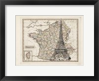 Framed Eiffel Tower Map