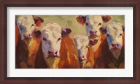 Framed Party of Five Herefords