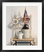 Framed Chair With Jug And Flag