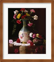 Framed Carnations in a Victorian Vase