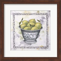 Framed Limes In A Silver Bowl