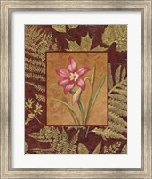 Framed 'Pink Flowers With Leaf Border 2' border=