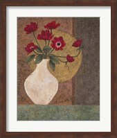 Framed Red Poppies in a Vase