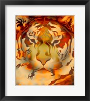Framed Fiery Colored Tiger Head