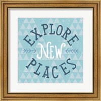 Framed Mod Triangles Explore New Places Blue