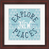 Framed Mod Triangles Explore New Places Blue
