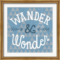 Framed Mod Triangles Wander and Wonder Blue