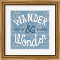 Framed Mod Triangles Wander and Wonder Blue