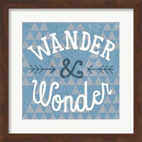 Framed Mod Triangles Wander and Wonder Blue