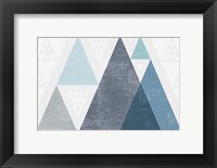 Framed Mod Triangles I Blue