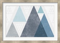 Framed Mod Triangles I Blue