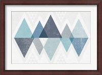 Framed Mod Triangles II Blue