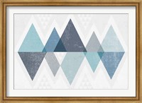 Framed Mod Triangles II Blue