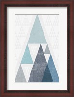 Framed Mod Triangles III Blue