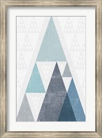 Framed Mod Triangles III Blue