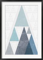 Mod Triangles III Blue Framed Print