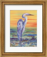 Framed Egret Sunset I