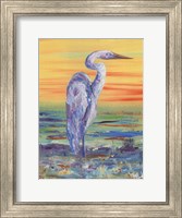 Framed Egret Sunset I