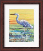 Framed Egret Sunset II