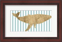 Framed Pin Stripe Whale I