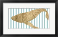 Pin Stripe Whale II Framed Print