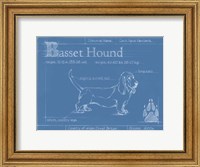 Framed Blueprint Basset Hound