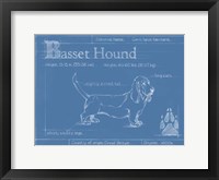 Blueprint Basset Hound Framed Print