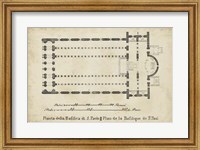Framed Plan for the Basilica at St. Paul's