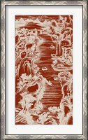 Framed Chinese Bird's-eye View in Red I