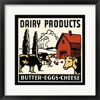 Framed Dairy Product-Butter, Eggs, Cheese