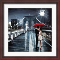 Framed Kissing on Brooklyn Bridge