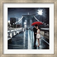 Framed Kissing on Brooklyn Bridge