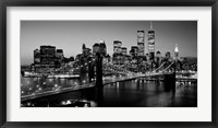 Framed Brooklyn Bridge, NYC BW Pano