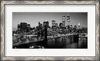 Framed Brooklyn Bridge, NYC BW Pano