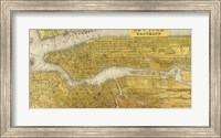 Framed Gilded Map of NYC