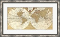 Framed Gilded World Hemispheres I