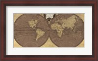 Framed Gilded World Hemispheres II