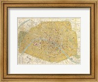 Framed Gilded Map of Paris