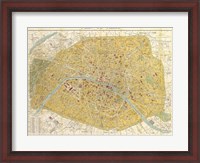 Framed Gilded Map of Paris