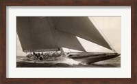 Framed J Class Sailboat, 1934