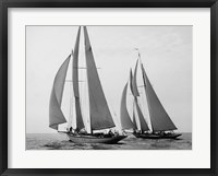 Framed Sailboats Race during Yacht Club Cruise