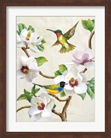 Framed Magnolia and Birds