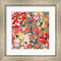 Framed Red and Pink Dahlia II