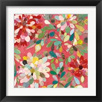 Framed Red and Pink Dahlia II