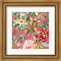 Framed Red and Pink Dahlia III