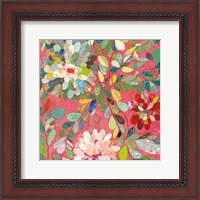 Framed Red and Pink Dahlia III